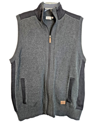 Bexleys Sweater Vest Full Zip Gray Men's Size L