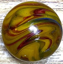 DAS/JABO BUSY LOOKING BANNED OXBLOOD COLORS SWIRLED SHOOTER .73" BOX03/387