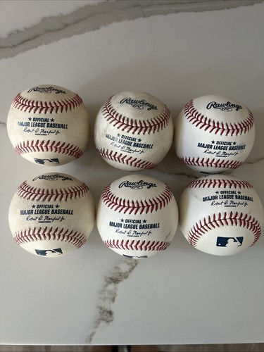 Lot of 6 Rawlings Official Major League Baseballs Manfred Jr MLB 1/2 Dozen
