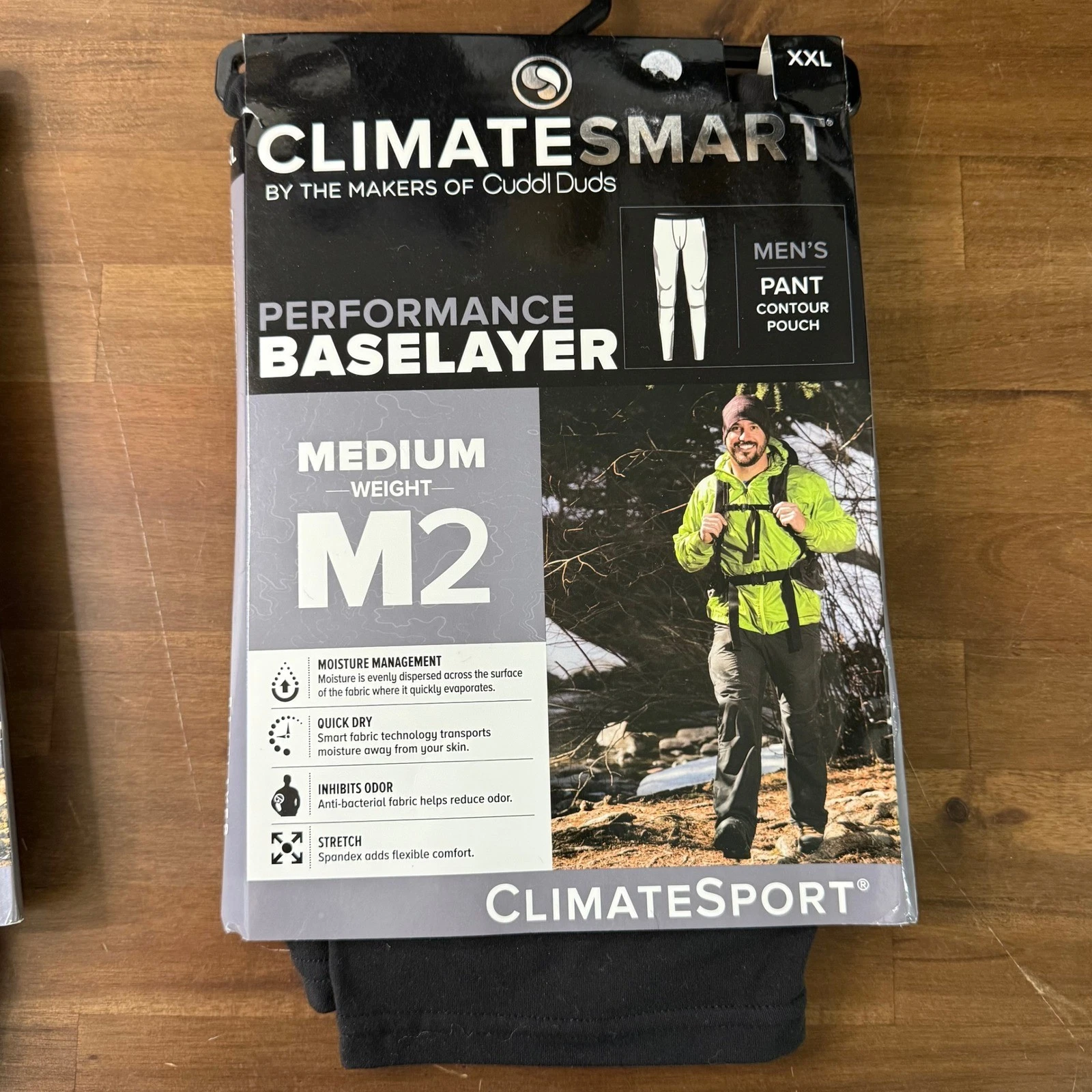 Climatesmart Cuddle Duds Mens XXL Performance Baselayer Pant Contour Pouch 2 Pk