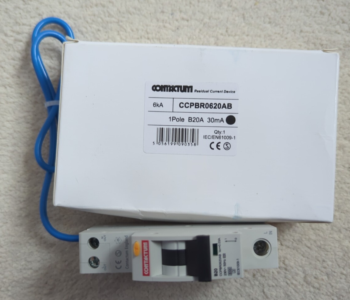 Contactum CCPBR0620AB B20  RCBO TYPE B 20a 6ka - New