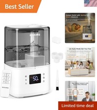 Warm  Cool Mist Humidifier with Remote Control - 4.5L Capacity  Aroma Diffuser