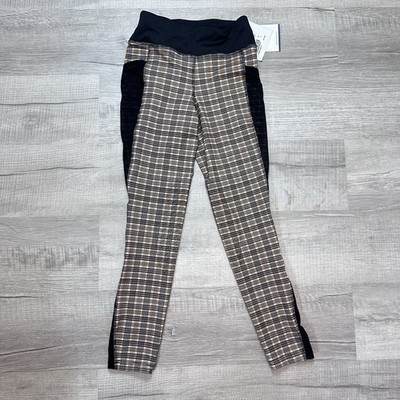 NEW Women's Equine Couture Bakers Plaid Pattern EquiCool Tights Ladies Small