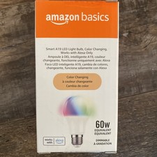 Amazon Basics Smart Light Bulbs WiFi LED RGB A19 60W E26 Dimmable 1 Amazon Blub