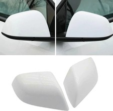 Left  Right Side Rearview Mirror Cover Cap For Tesla Model Y 2017-23 White