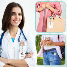 36 Pcs Funny Badge Reel Cute Nurse Badge Reel Retractable Nurse Quote Name ID...