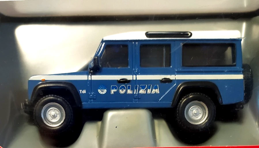 BURAGO EMERGENCY 1:50  AUTO JEEP LAND ROVER  DEFENDER  POLIZIA  ART 18-32003P - Immagine 2 di 2