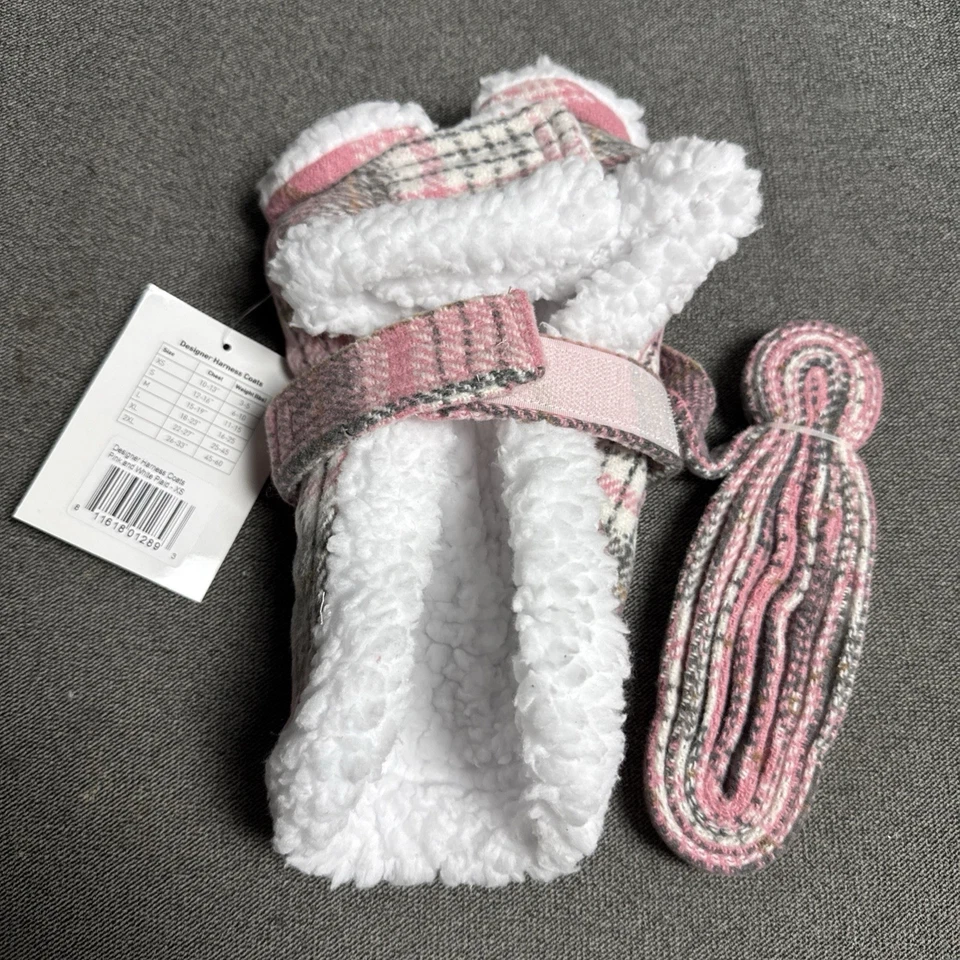 Doggie Design Size XS Harness Coats Pink And White Plaid - Image 3 of 4