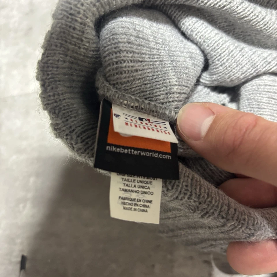 Boston Red Sox Beanie Cap Hat Adult One Size Nike Gray Knit Winter Acrylic - Image 3 of 4