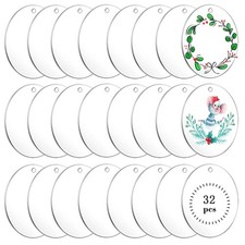 XWAIO 32pcs 2.5Inch Clear Acrylic Ornament Blanks - Round 2.5 inch,