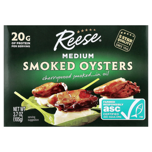 Medium Smoked Oysters, 3.7 oz (105 g)