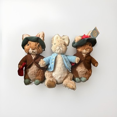 GUND Beatrix Potter Peter Rabbit Benjamin Bunny Plush Lot of 3 One w/ Hang Tag