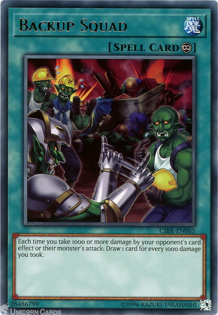CIBR-EN065 Backup Squad Rare UNL Edition Mint YuGiOh Card