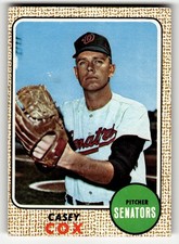 1968 Topps Casey Cox #66 Washington Senators MID GRADE LOOKS OK