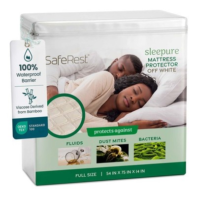 SafeRest Sleepure Waterproof Mattress Protector Full Size - Viscose Derived from