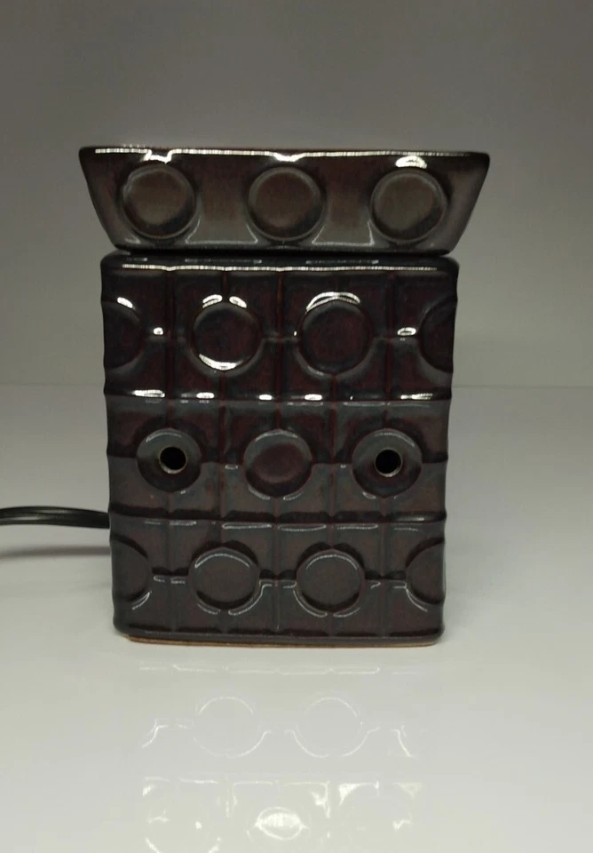 Calentador de cera Scentsy enchufable tamaño completo ónix retirado negro geométrico moderno SIN CAJA Foto 3 de 4