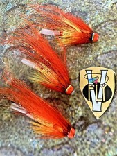 3 V Fly Ultimate Hot Orange Flamethrower Copper Salmon Tube Flies & Hooks