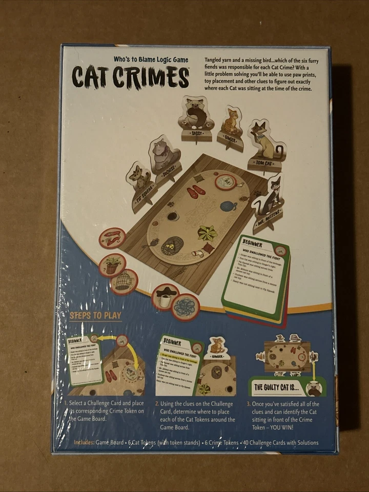 NUEVO Cat Crimes Who's to Blame Juego de Lógica Rompecabezas Completo Precintado Foto 2 de 4