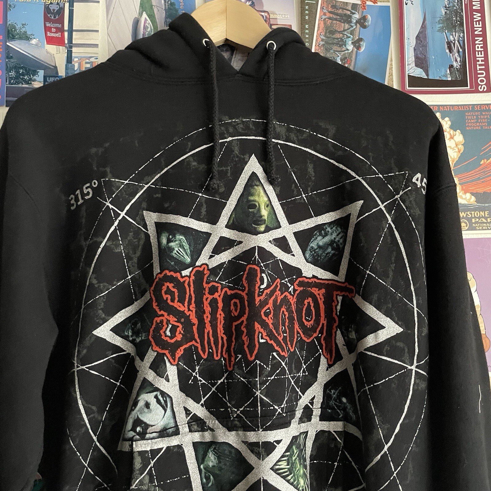 Vintage Slipknot All Hope Is Gone Black Hoodie Size Small Band Graphic Print