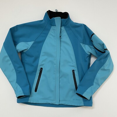 LL Bean Jacket Women s Medium Blue Full Zip Pockets Vents Style  O AKM5