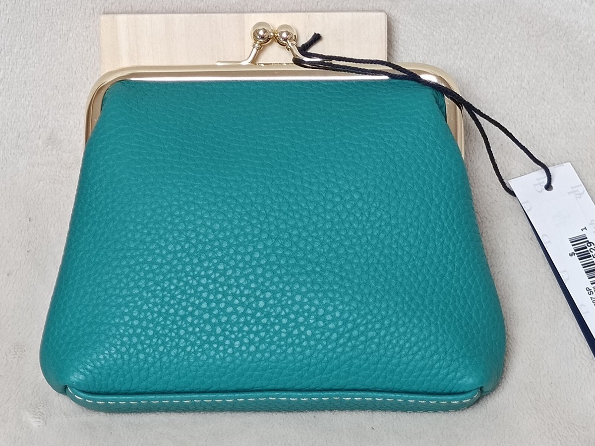 Dooney Bourke Pebble Grain Leather Kisslock Large Frame Purse Spearmint  Color