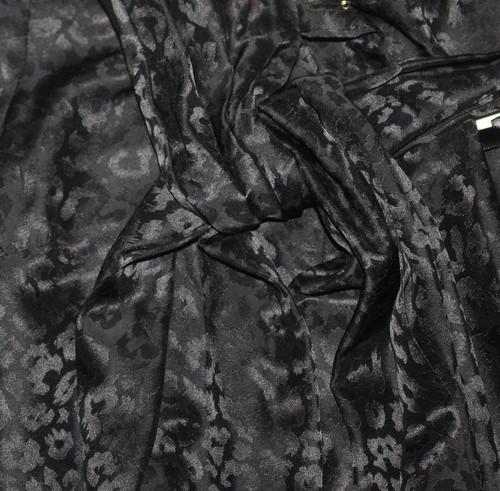 New $768 Black Leopard Print SILK BLOUSE Edward Achour Paris Women's M 6 EU 36 - Picture 8 of 9