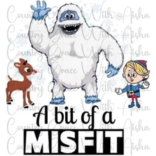Sublimation Transfer Print Misfit Christmas Ready To Press Heat Transfer