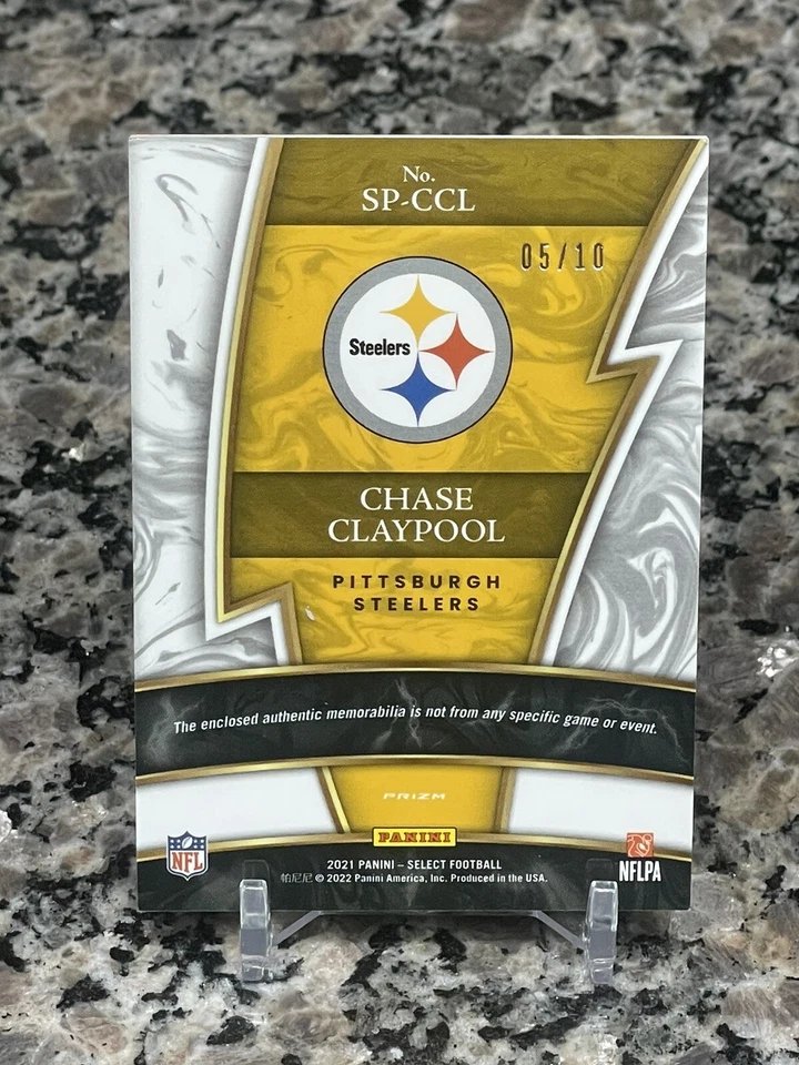 2021 Select - Chase Claypool - True Gold Patch /10- Steelers SP! Bills WR! - Image 2 of 2