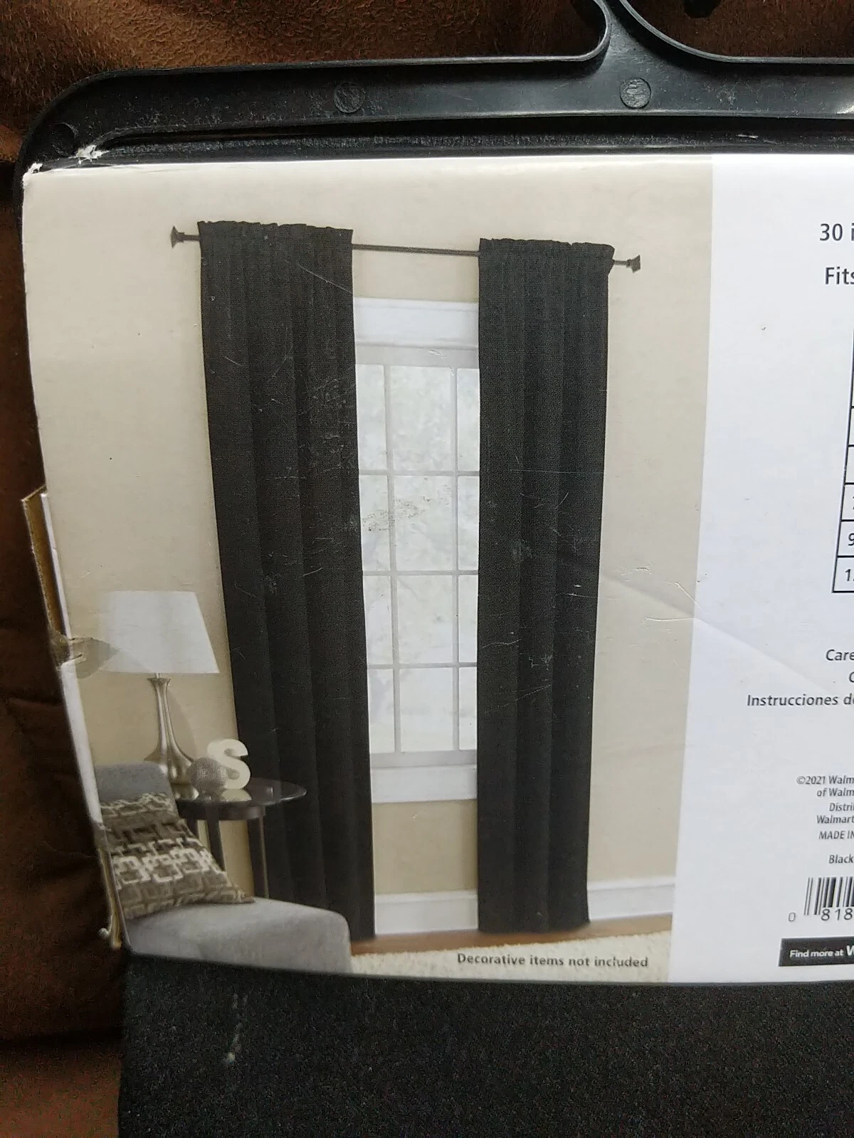 3 Sets Mainstays Blackout Curtain Panels, Black, 30" W x 84" L