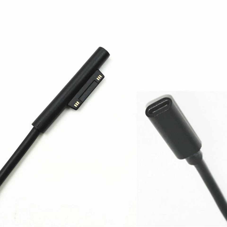 USB-Type 3.1 C Female PD Charging Power Cable PVC 15V/3A for Microsoft Surface - Image 3 of 4