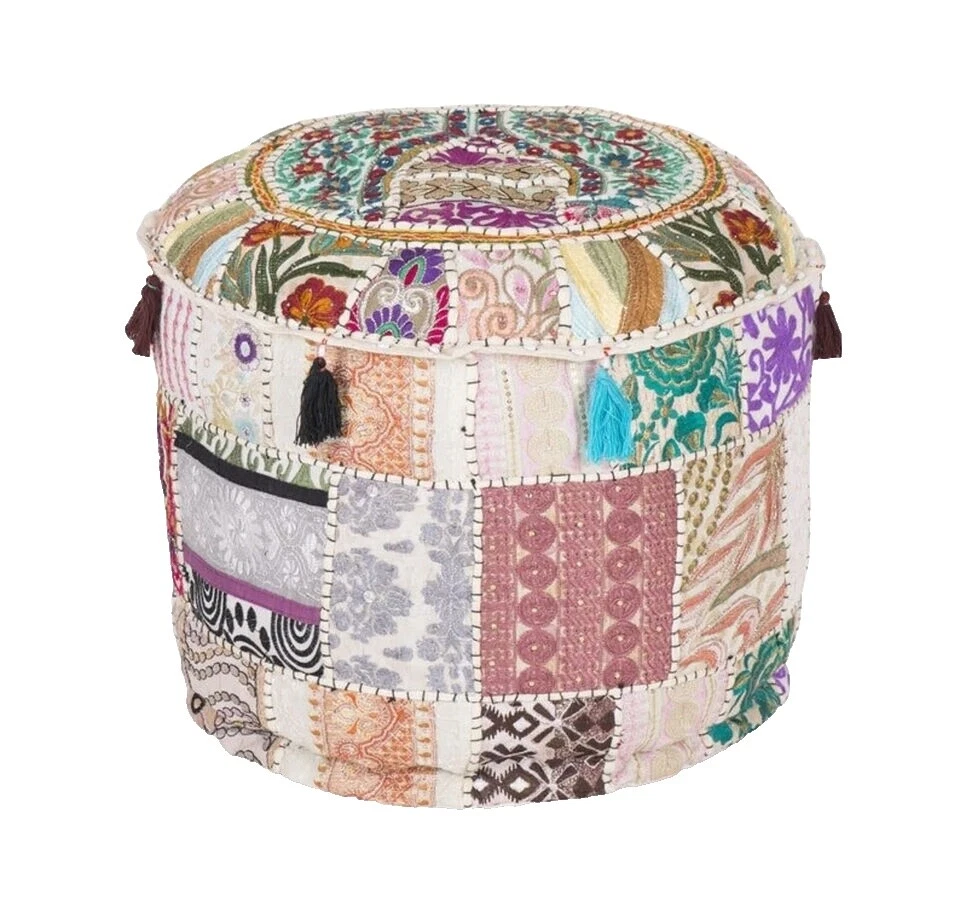 Handmade algodón otomanes, reposapiés y Pufs