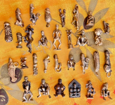 +30 Amulette Thaï ZIZI Phallus talisman sacré laiton Linga bois Eros Thaïlande - Photo 1/4