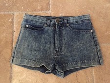 LIPS Jeans NYC VINTAGE 80's Dk Acid Washed High Waisted Francois Jean Shorts 26