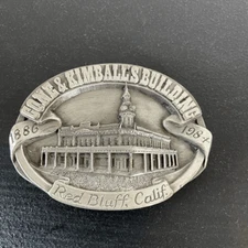 Vintage 1986 Cone & Kimballs Solid Brass Red Bluff California Belt Buckle