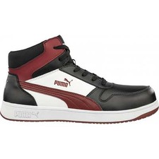 Puma Frontcourt Safety Boots - Hi Top - New Style - Black White Red ( Size 3-14)