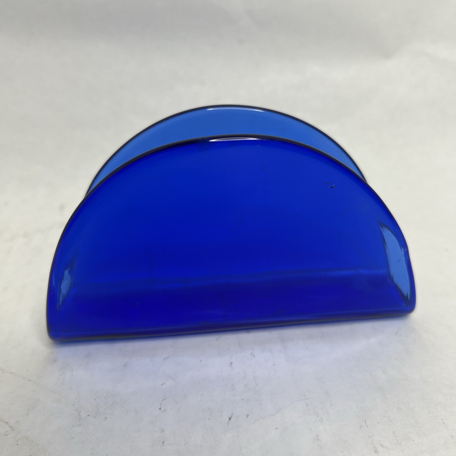 VINTAGE WILLIAM SONOMA GRANDE CUISINE COBALT BLUE GLASS NAPKIN HOLDER