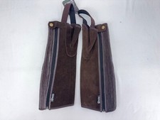 Image of Requisite Suede Half Chaps, Unisex Half Chaps Size Small, Brown, New
