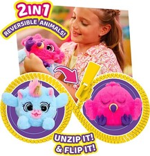 Zippetz Reversible Plush 2 in 1 Toys Set of 2 Super Cute