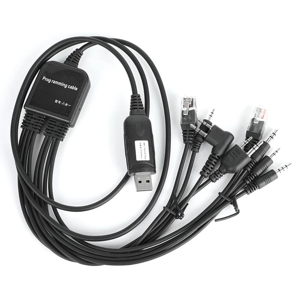 8 in1 USB Programming Cable Writing Cord For Motorola ICOM Kenwood Baofeng YAESU - Image 4 of 4
