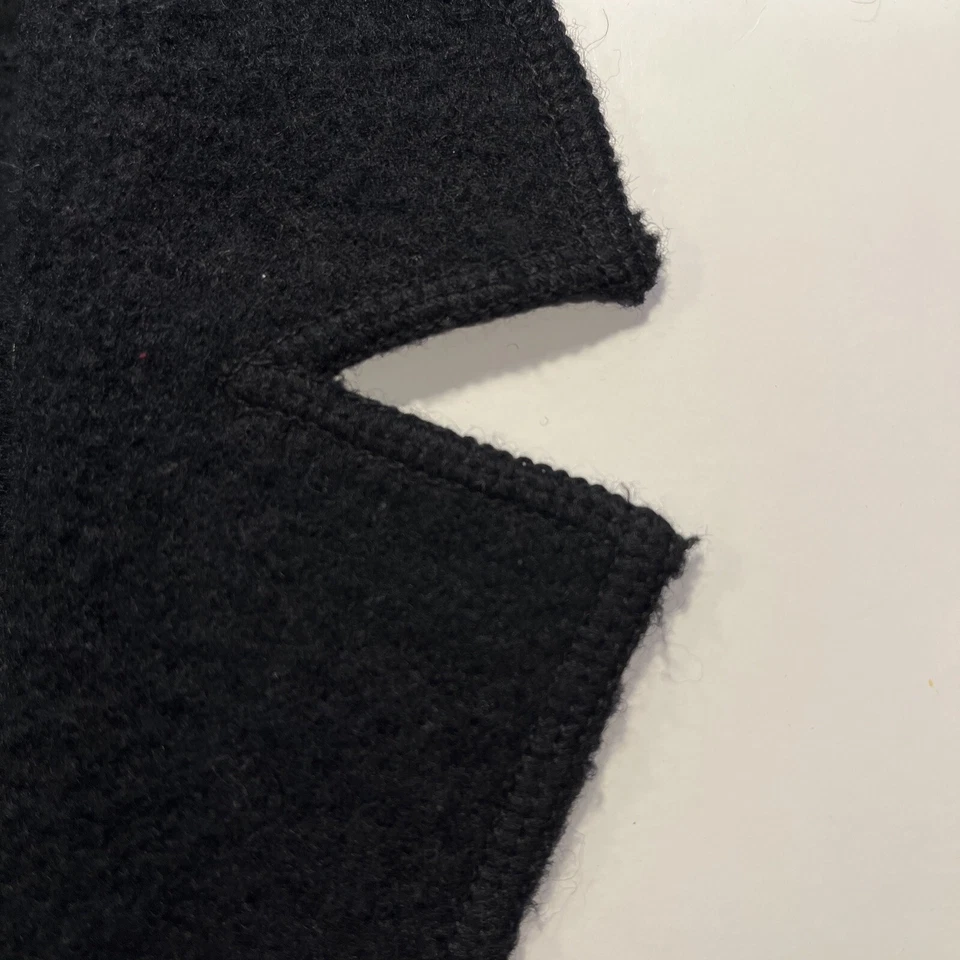 Chaqueta Lands End para mujer 14 negra lana hervida cuello muesca 3 botones bolsillos con solapa Foto 4 de 4