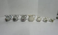 Vintage Lot of 7 Ceramic Creamer, Multiple Brands, Used