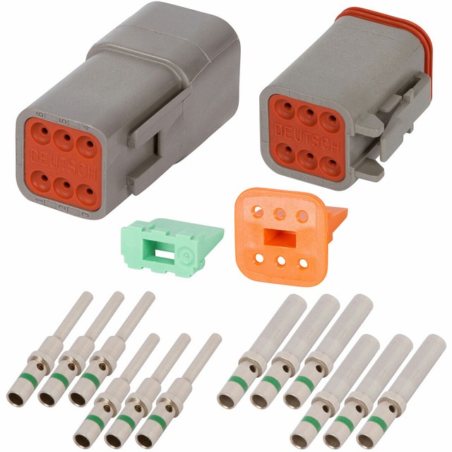 Deutsch DT 6 Pin Gray Connector Kit w/ 14 AWG Solid Contacts eBay