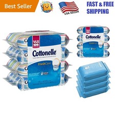 Eco-Friendly FreshCare Flushable Wipes, 168 Count - Ripple Texture for Comfort