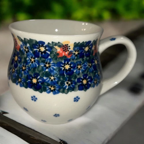 New BOLESLAWIEC Unikat Polish Pottery Ceramic Bubble Coffee Mug - Made in Poland