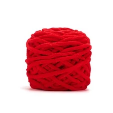 Blanket Yarn 100g/3.5oz - Red Chenille Yarn 6 Super Bulky - 72 Yards - Knitti...