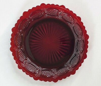 4 Vintage Avon 1876 Cape Cod Collection Ruby Red Glass 7.5