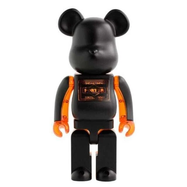 Medicom 400% Bearbrick ~ Porter Be@rbrick Black x Skeleton Orange Version