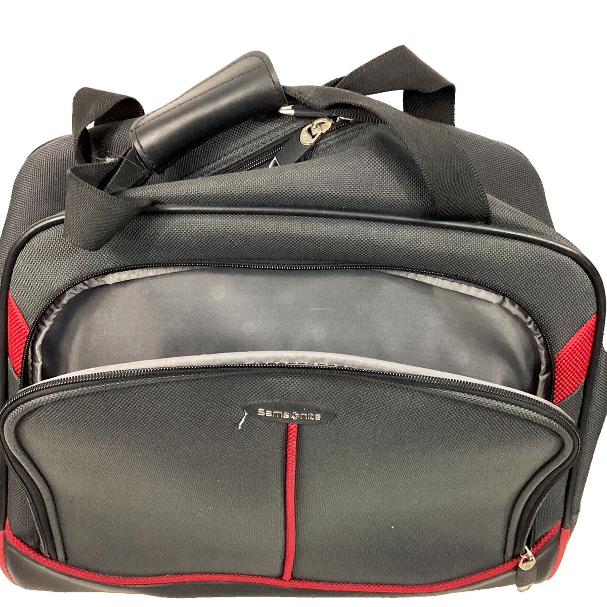 Samsonite Rolling Laptop Bag - Black/Red - Carry Handle + Pull
