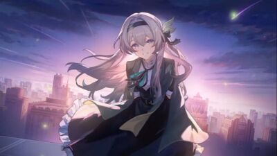 Anime firefly honkai star rail light gray hair Stitched Gaming Mat Desk