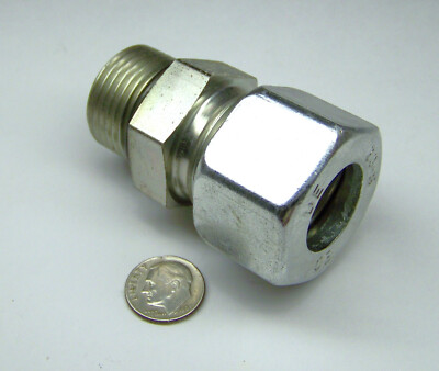 PARKER GE20S1-1/16UNCF NEW STRAIGHT ADAPTER 20MM EO 24*CONE BITE X 3/4'' SAE ORB